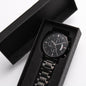 Personalize gift that can withstand constant use, Engraved Black Chronograph Watch.