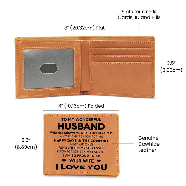To My Husband - Valentine's Day Gift - Graphic Leather Wallet