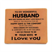 To My Husband - Valentine's Day Gift - Graphic Leather Wallet