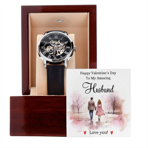 To My Amazing  Husband - Valentine's Day Gift - Men's Openwork Watch