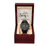 Son - Wedding Day Gift - Black Chronograph Watch