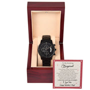 To My Boyfriend - Valentine's Day Gift - Black Chronograph Watch