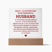 To My Wonderful Husband - Valentine's Day Gift - Acrylic Square Plaque