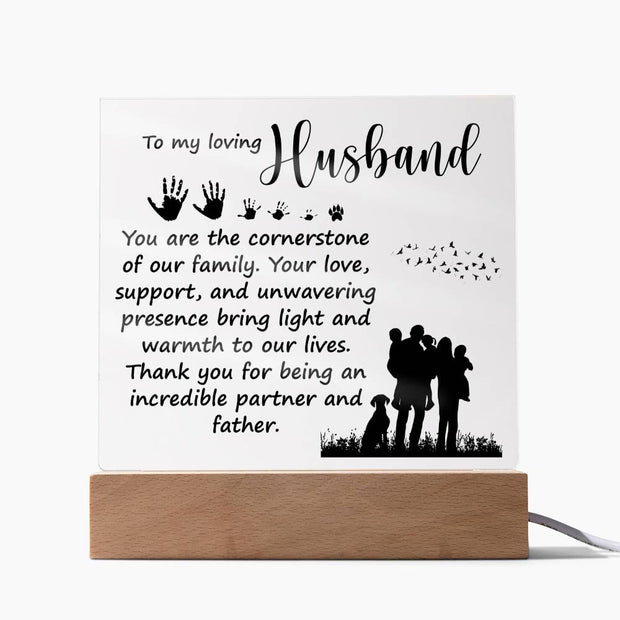 To My Loving Husband - Acrylic Square Plaque