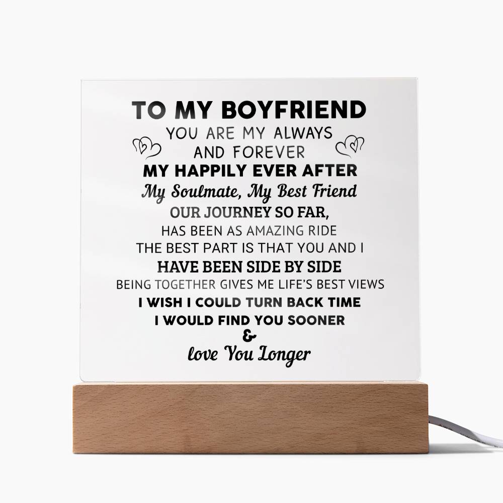 To My Boyfriend - Valentine's Day Gift - Acrylic Square Plaque