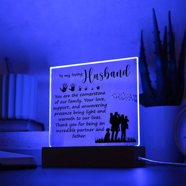To My Loving Husband - Acrylic Square Plaque