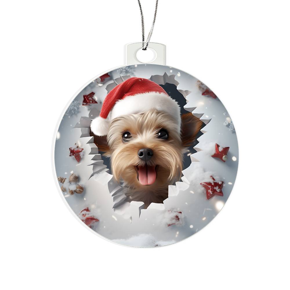 3D Dog christmas Acrylic Ornament