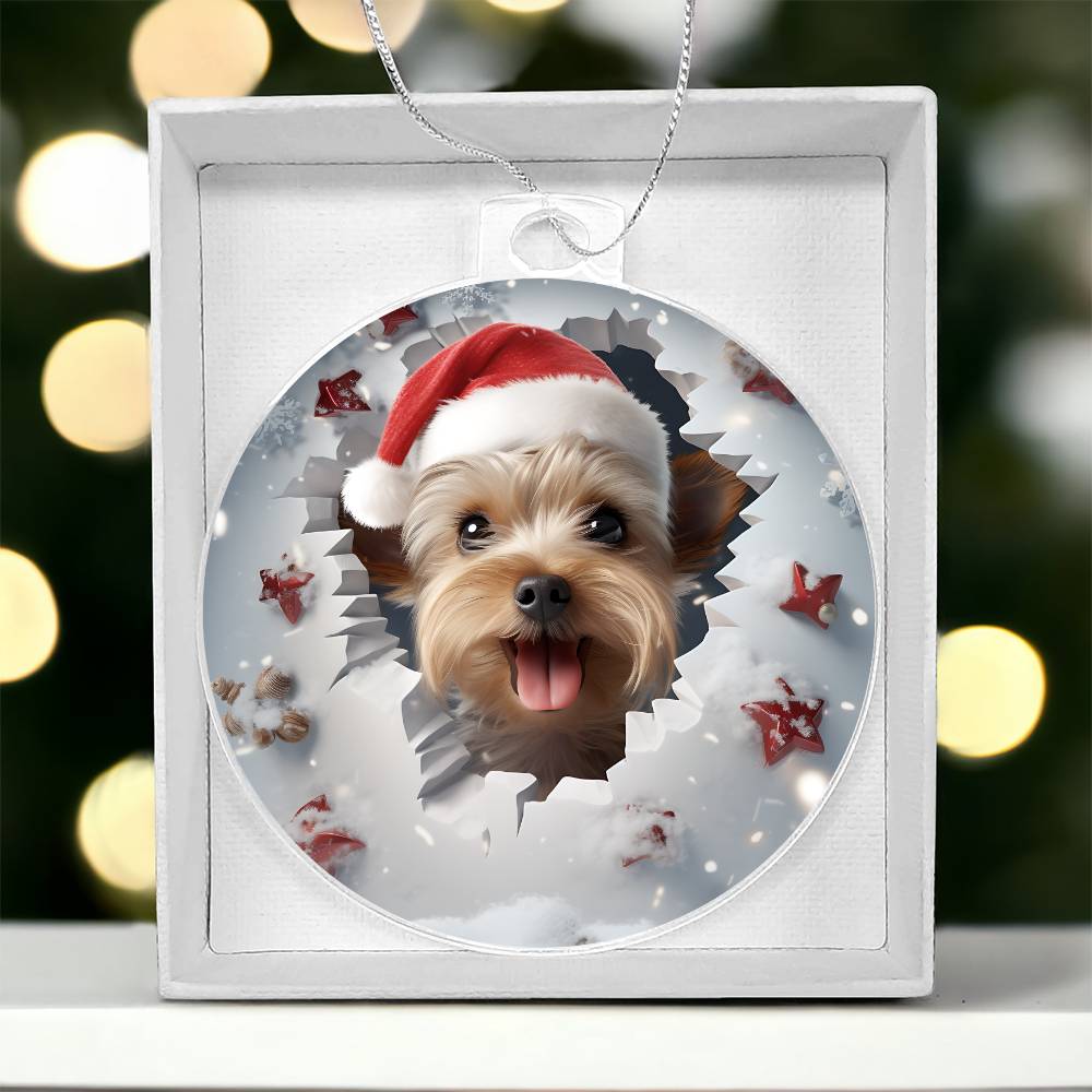 3D Dog christmas Acrylic Ornament