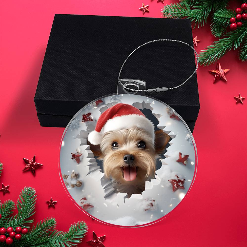 3D Dog christmas Acrylic Ornament