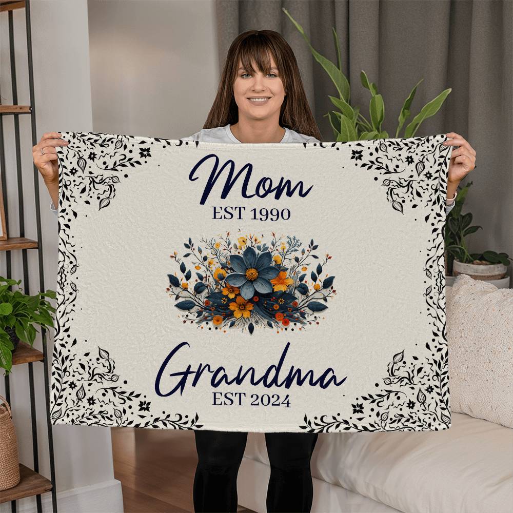 Mom Grandma Coral Fleece Blanket