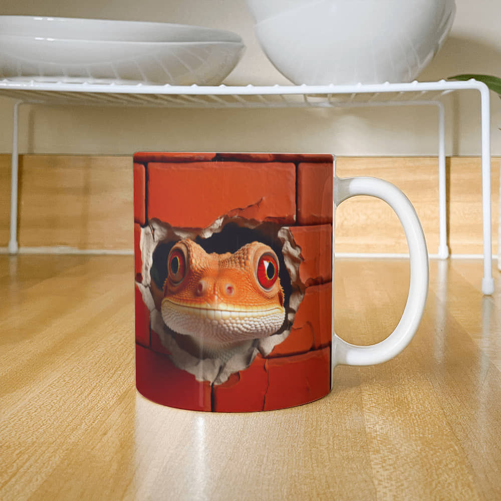 Funny Lizard Coffee Ceramic Mug !