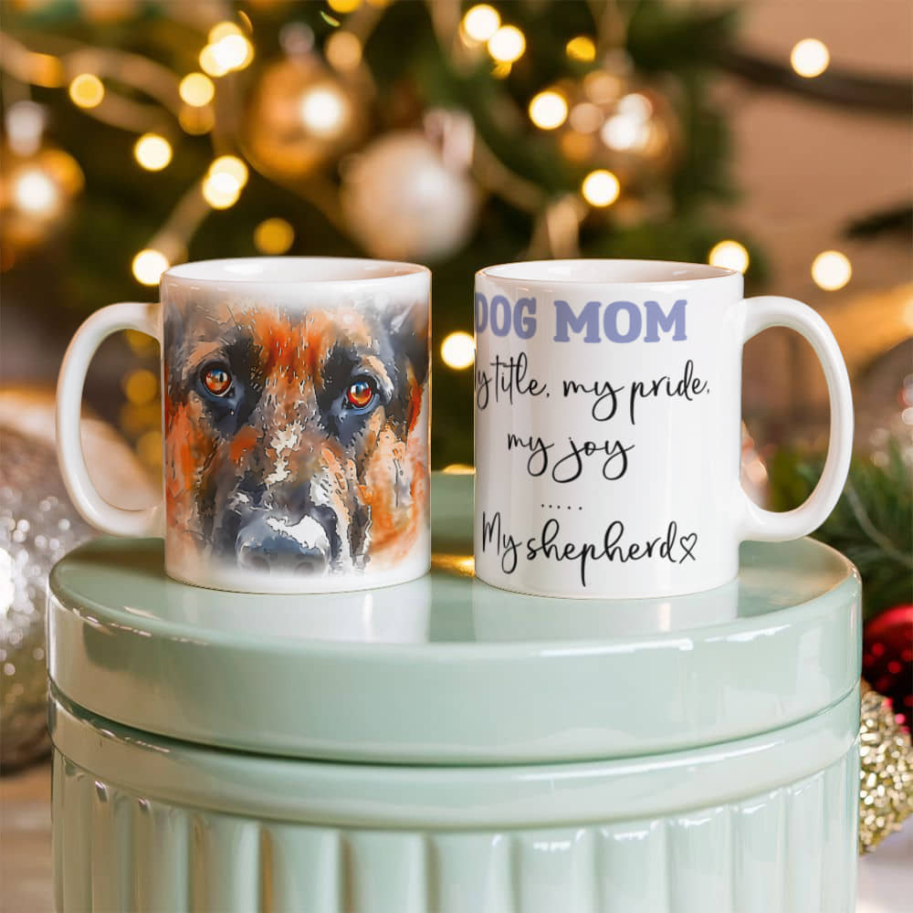 DOG MOM White Ceramic Mug