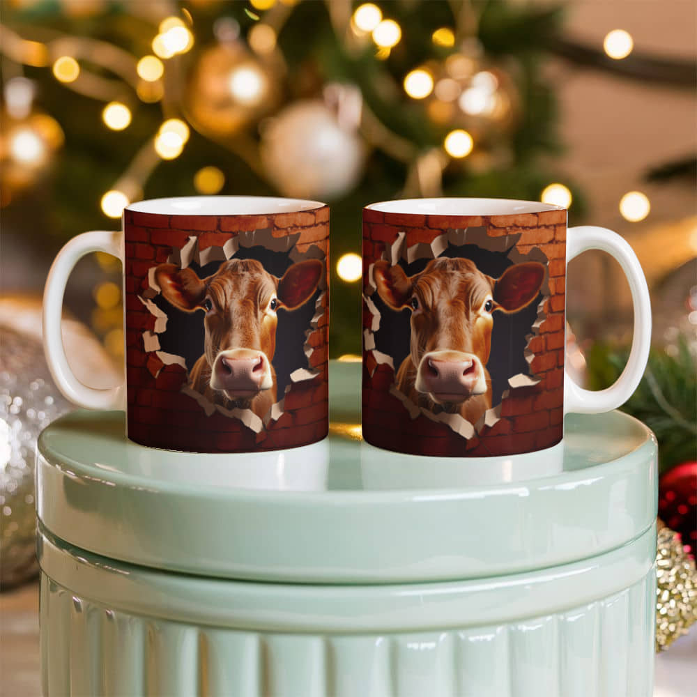 Brick Walls Funny Cow Ceramic Mug