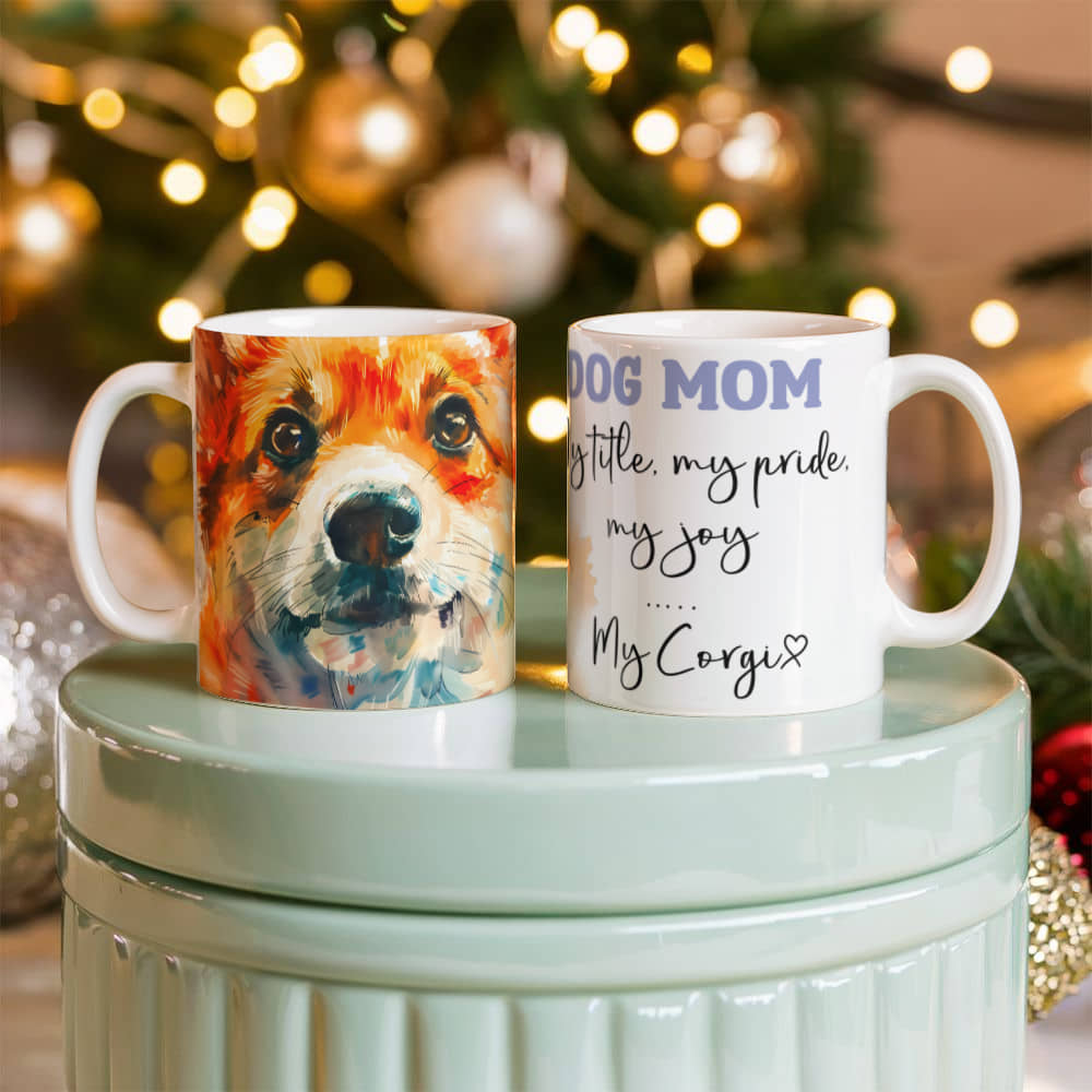 DOG MOM White Ceramic Mug