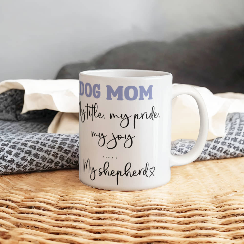 DOG MOM White Ceramic Mug