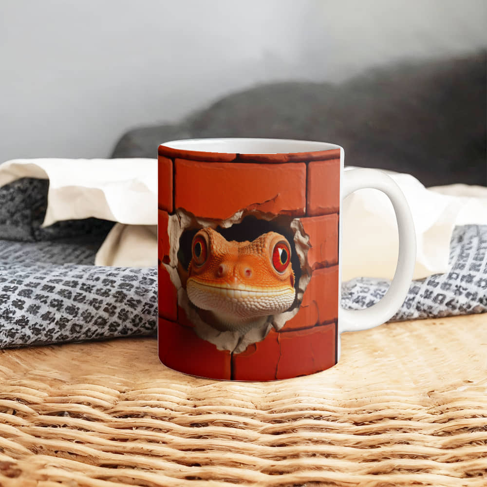 Funny Lizard Coffee Ceramic Mug !