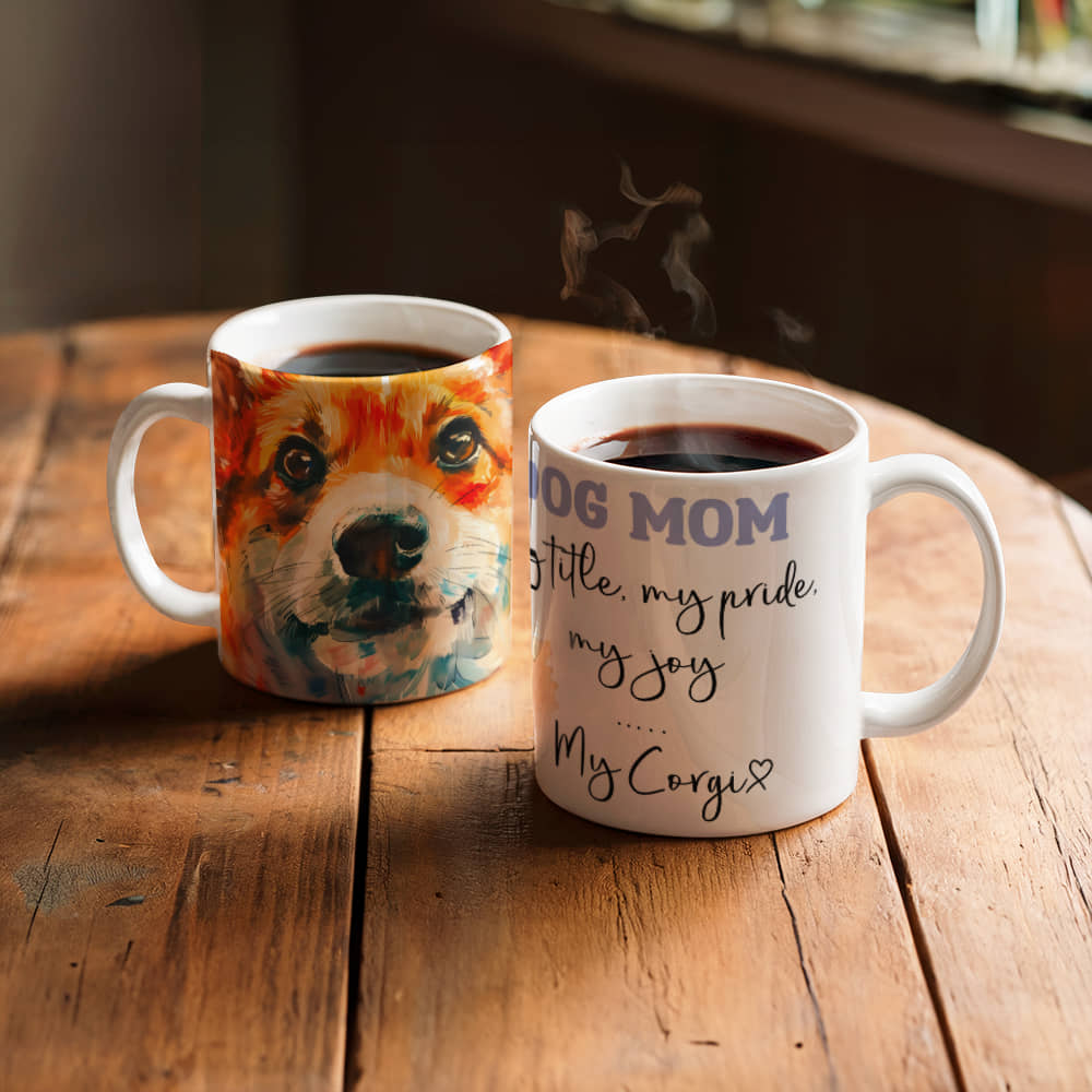 DOG MOM White Ceramic Mug