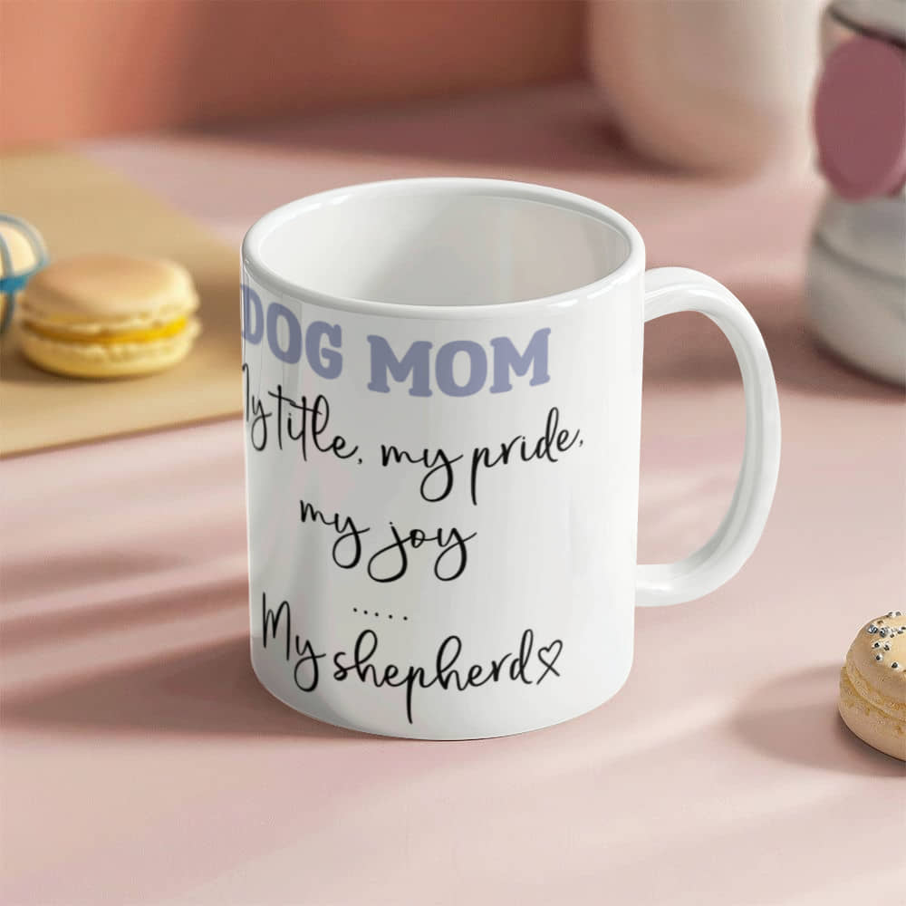 DOG MOM White Ceramic Mug