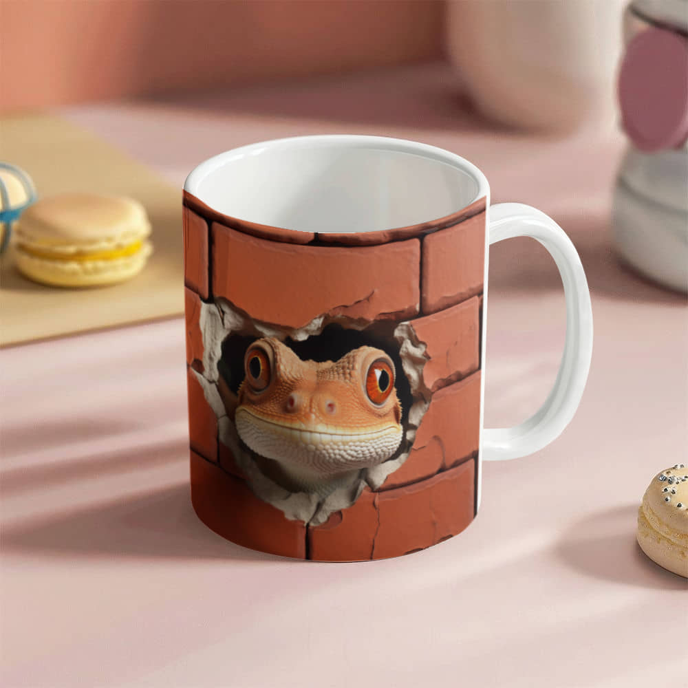 Funny Lizard Coffee Ceramic Mug !