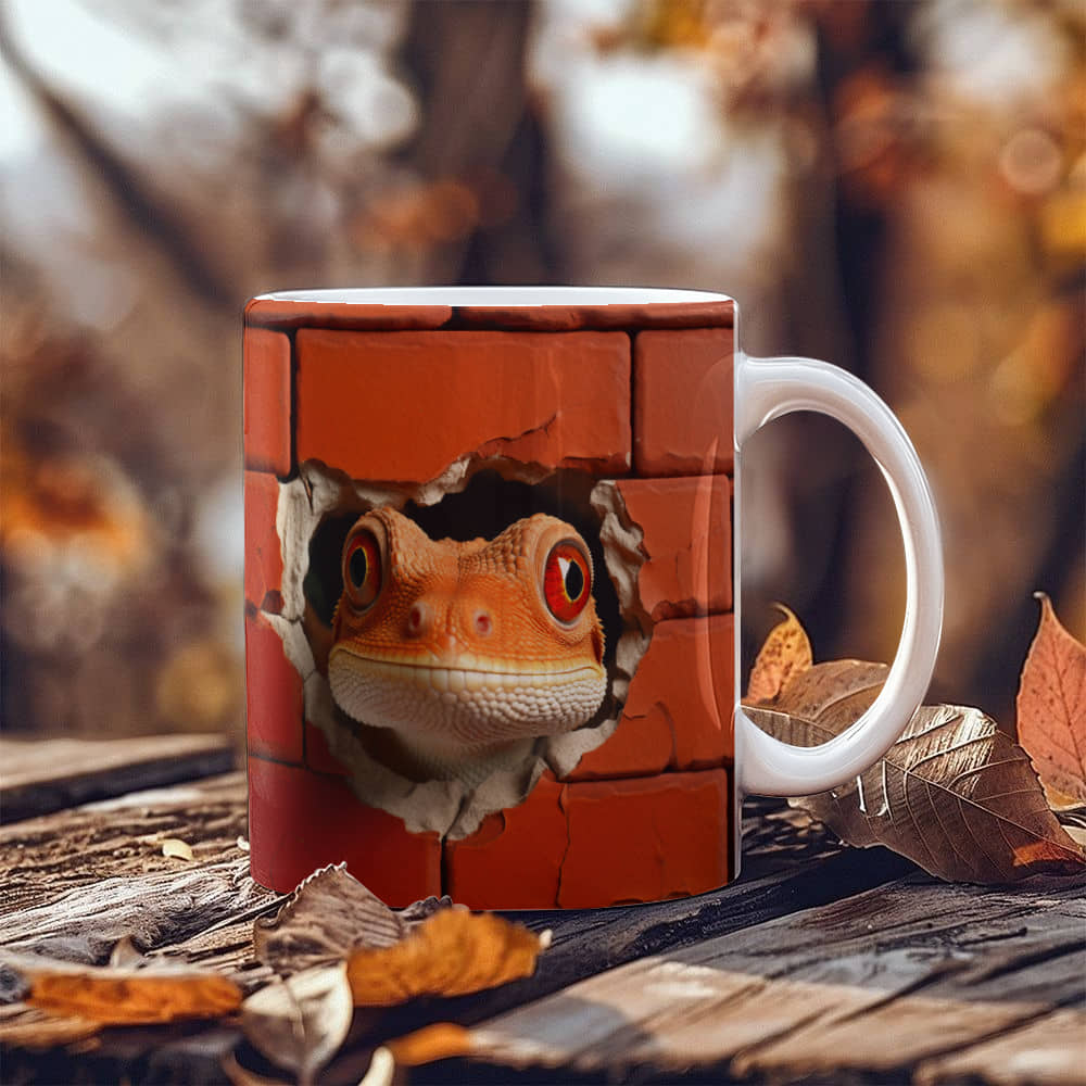 Funny Lizard Coffee Ceramic Mug !