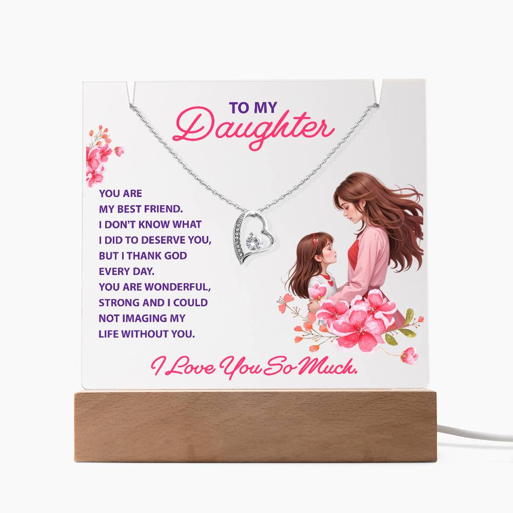 To My Daughter Keepsake Acrylic & Forever Love Necklace