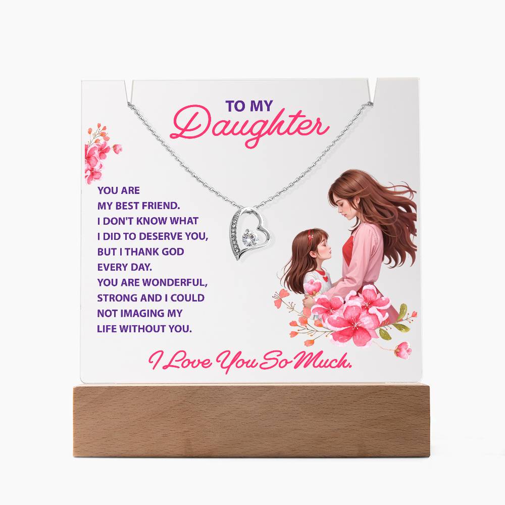 To My Daughter Keepsake Acrylic & Forever Love Necklace