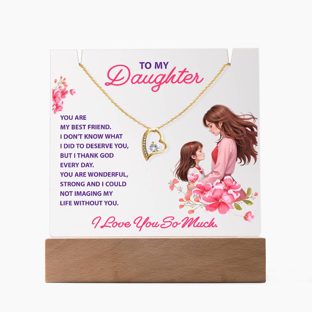 To My Daughter Keepsake Acrylic & Forever Love Necklace
