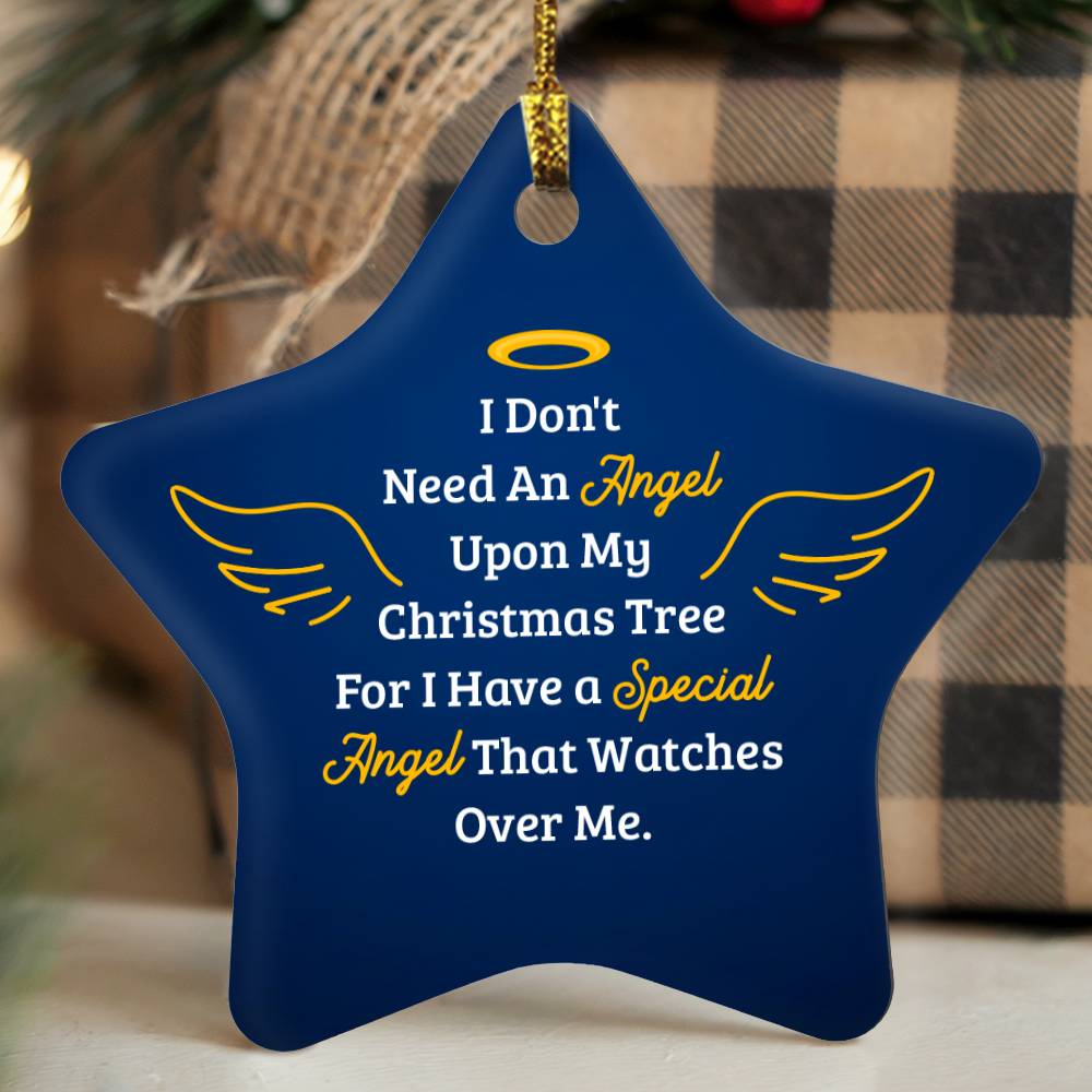Angel High Gloss Star Ornament