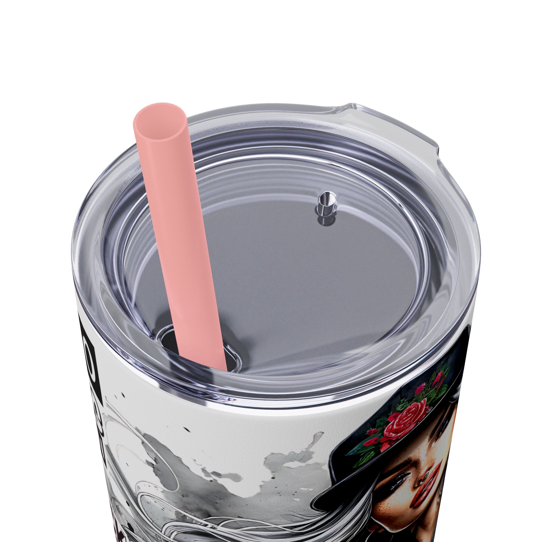 Tumbler Wrap, Badass Funny Design, 20oz Skinny Tumbler with Straw