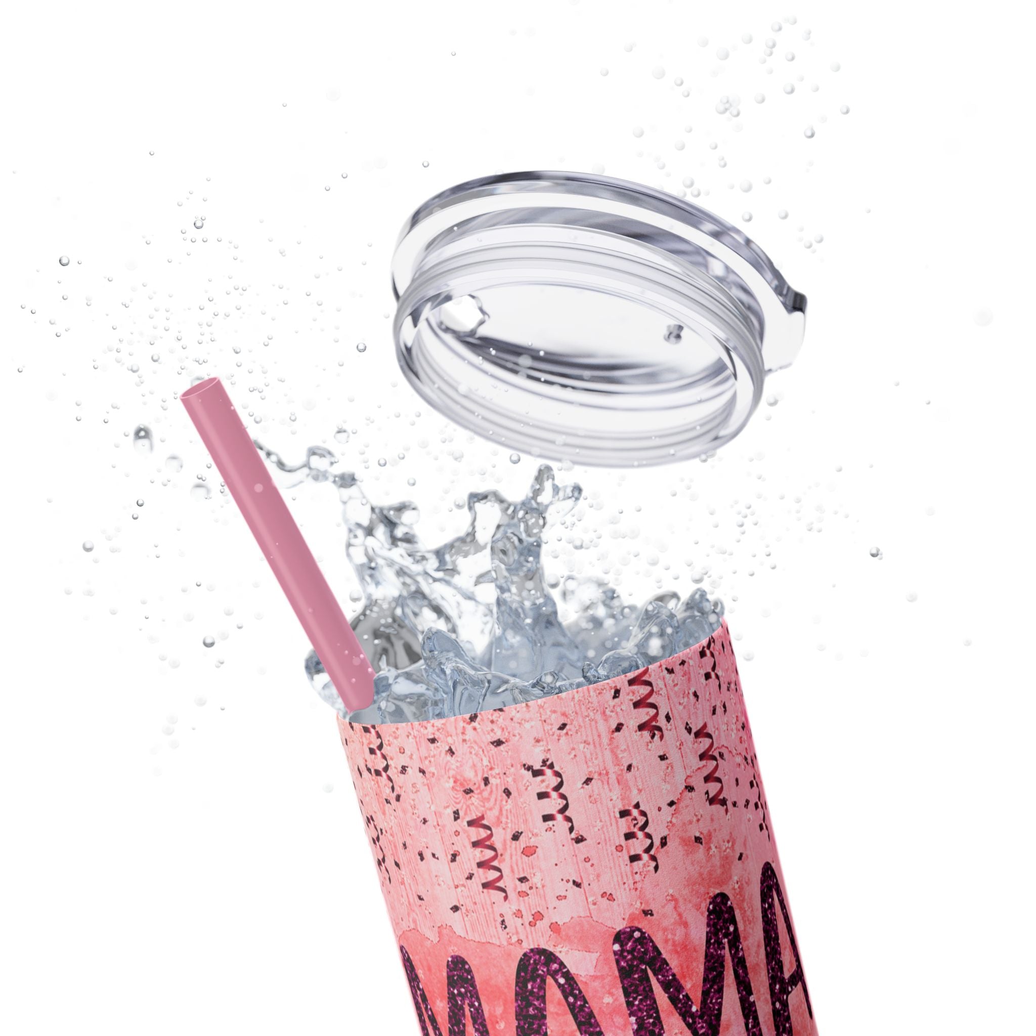 Tumbler Mug - Mama Valentine Skinny Tumbler with Straw, 20oz