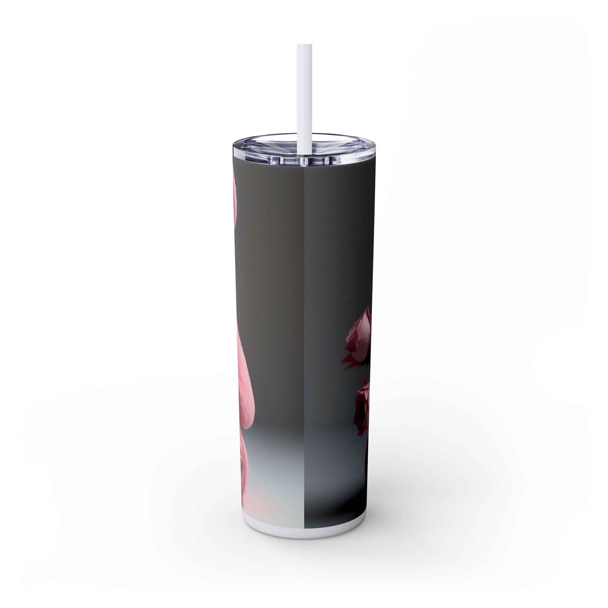 Tumbler with Straw - Valentine's Day Teddy Bears Design
