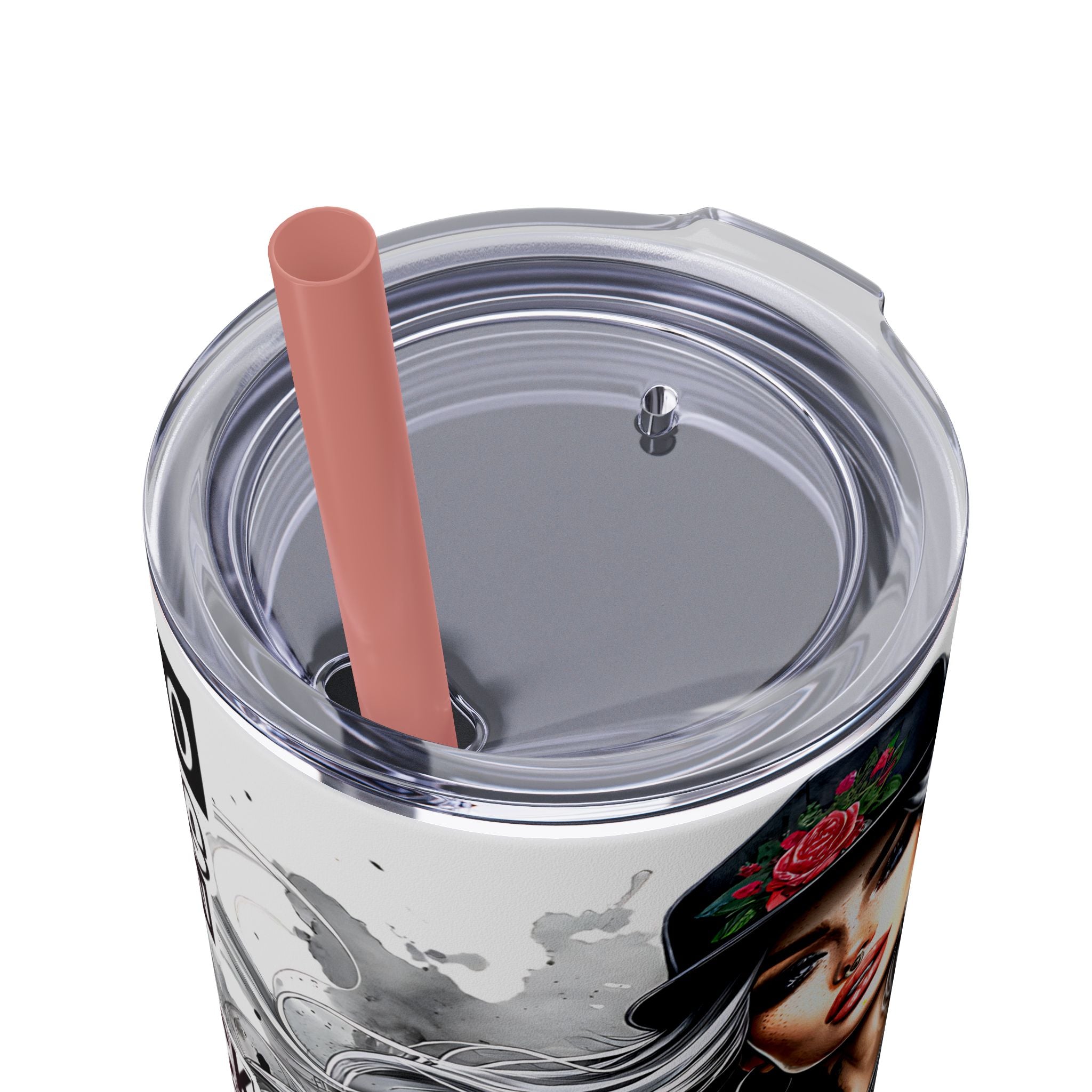 Tumbler Wrap, Badass Funny Design, 20oz Skinny Tumbler with Straw