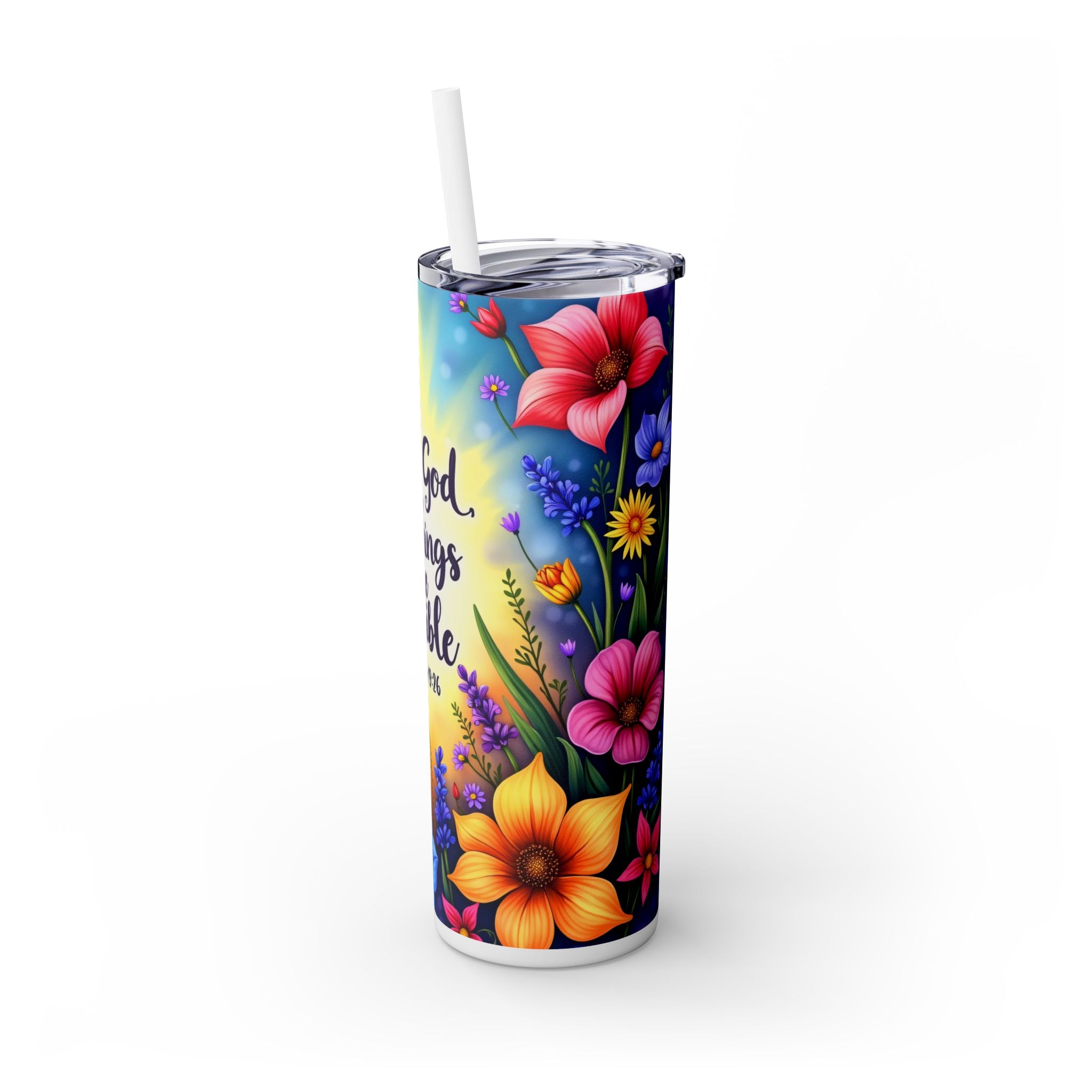 Skinny Tumbler with Straw, 20oz