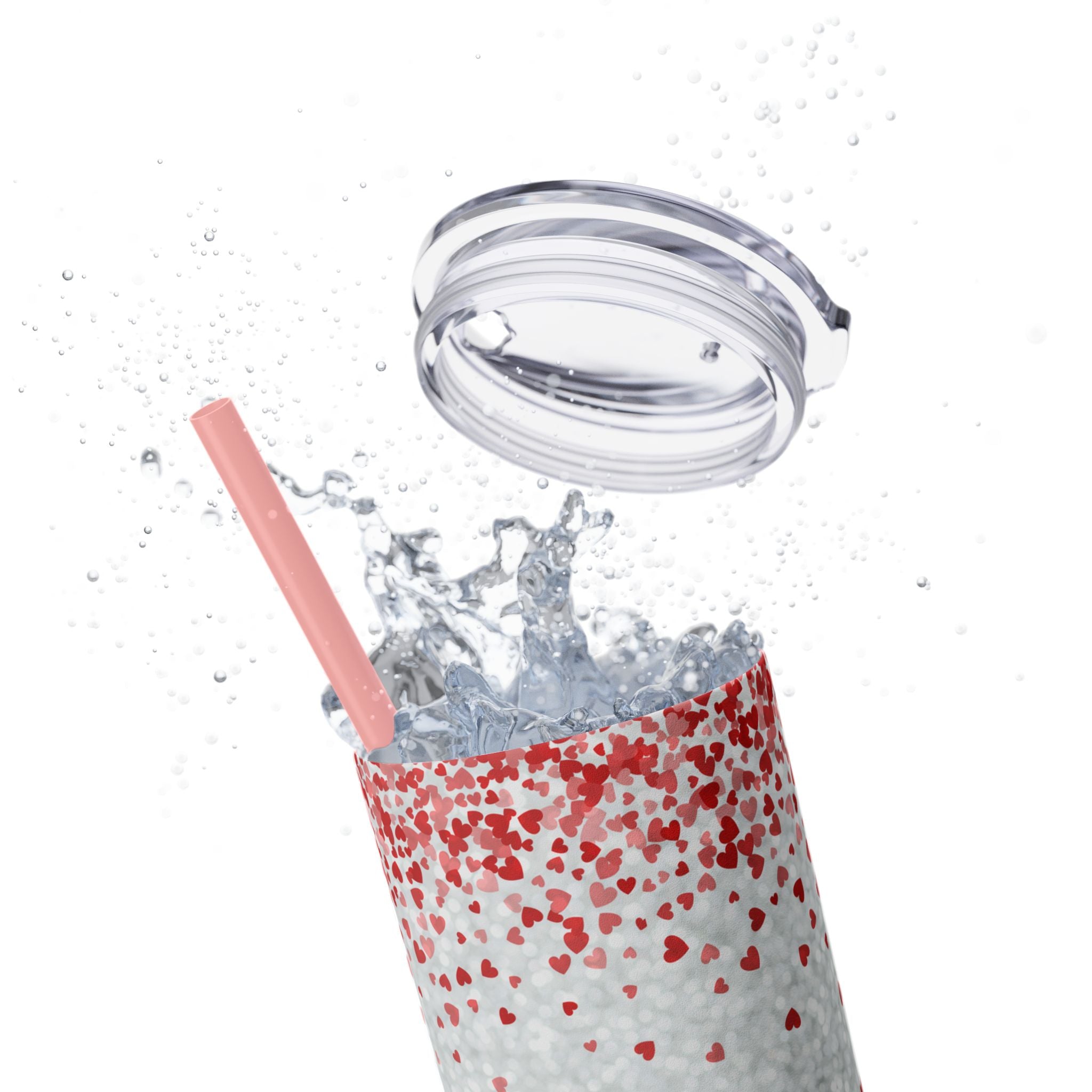 Tumbler with Straw, 20oz - Coffee My Valentine Skinny Tumbler