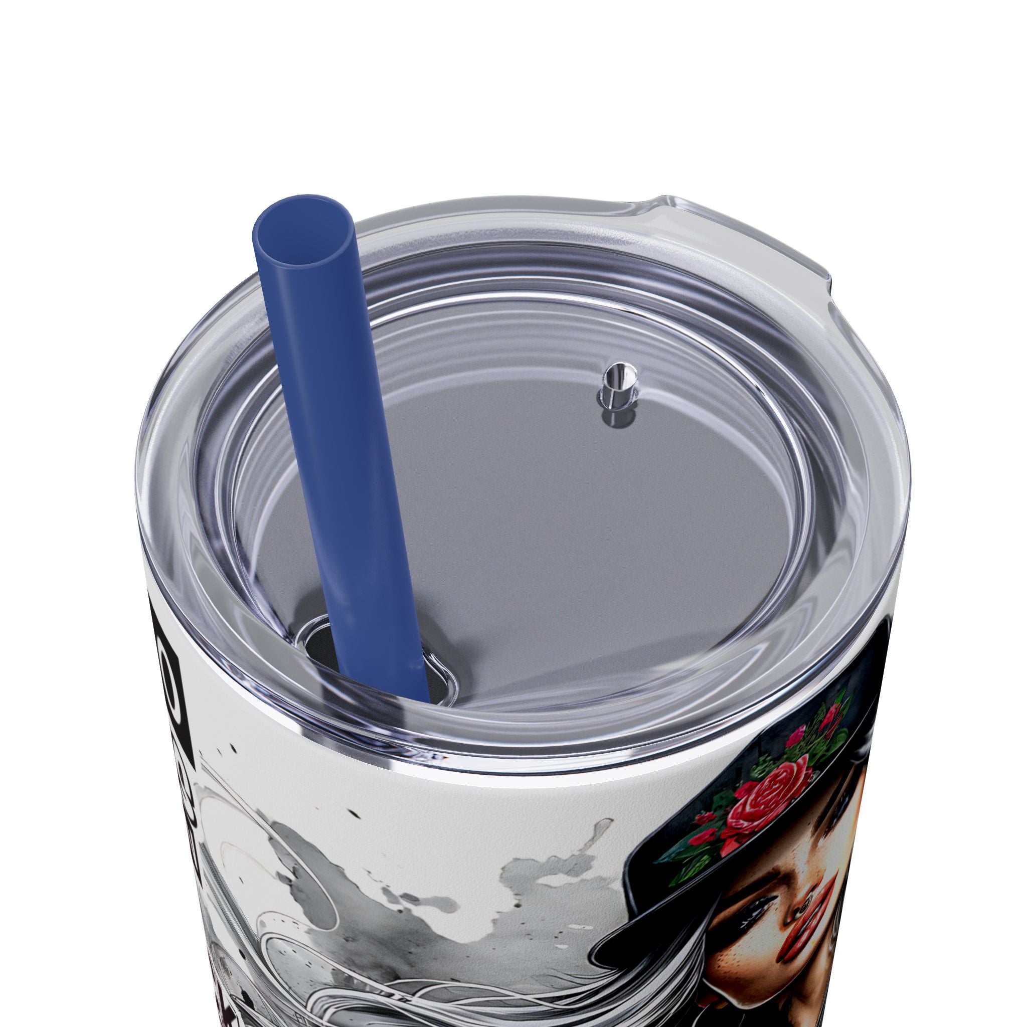Tumbler Wrap, Badass Funny Design, 20oz Skinny Tumbler with Straw