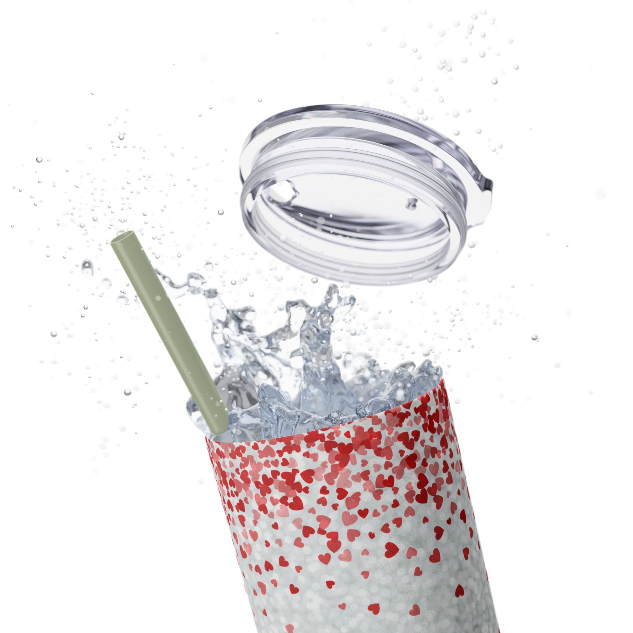 Tumbler with Straw, 20oz - Coffee My Valentine Skinny Tumbler