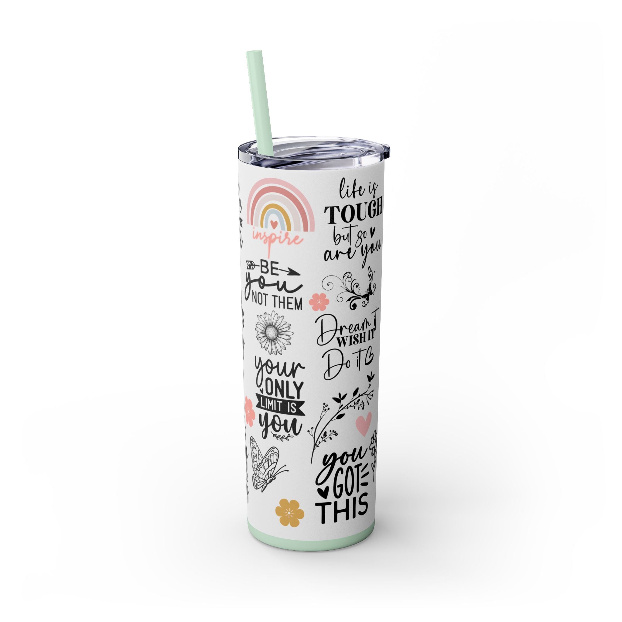 Skinny Tumbler with Straw, 20oz