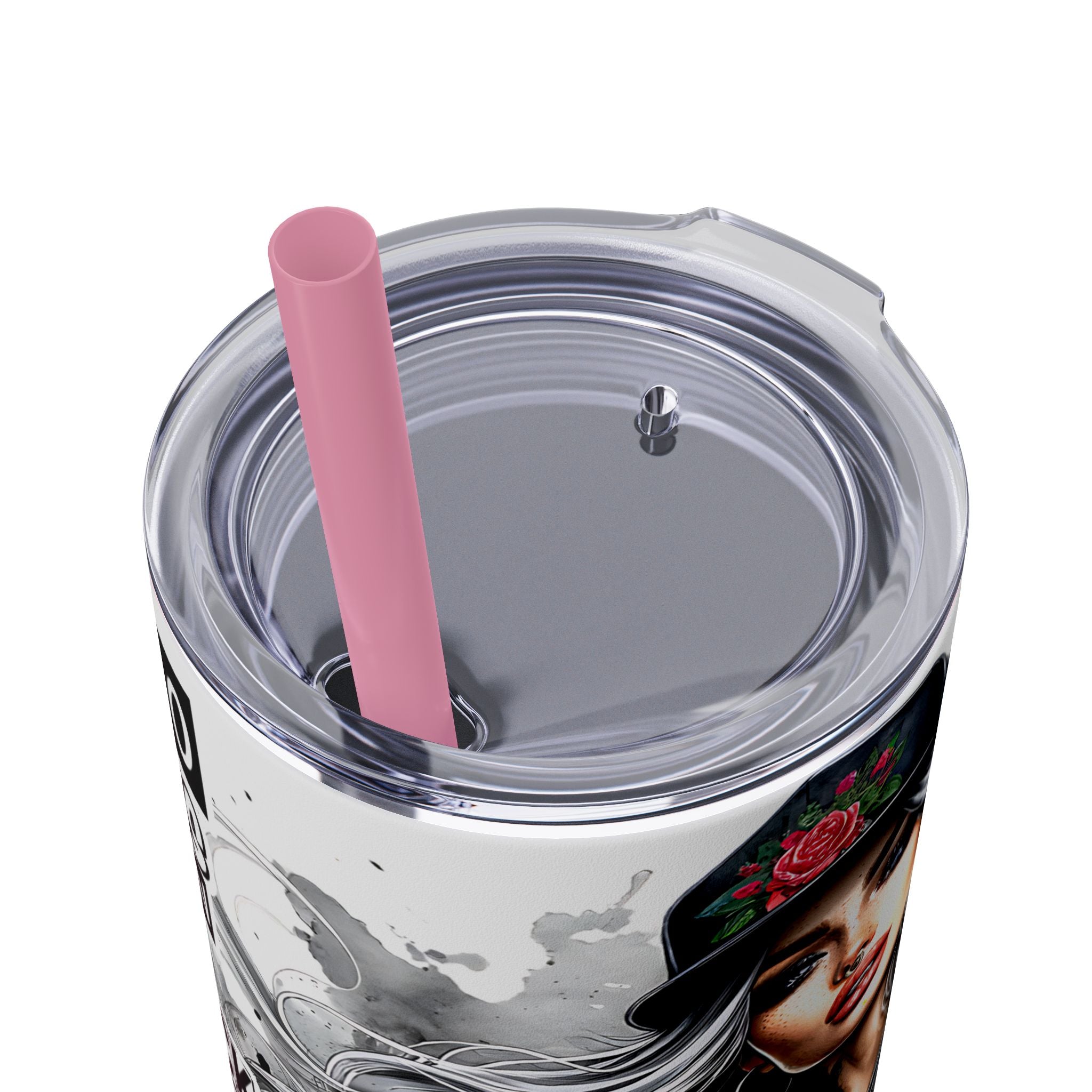 Tumbler Wrap, Badass Funny Design, 20oz Skinny Tumbler with Straw