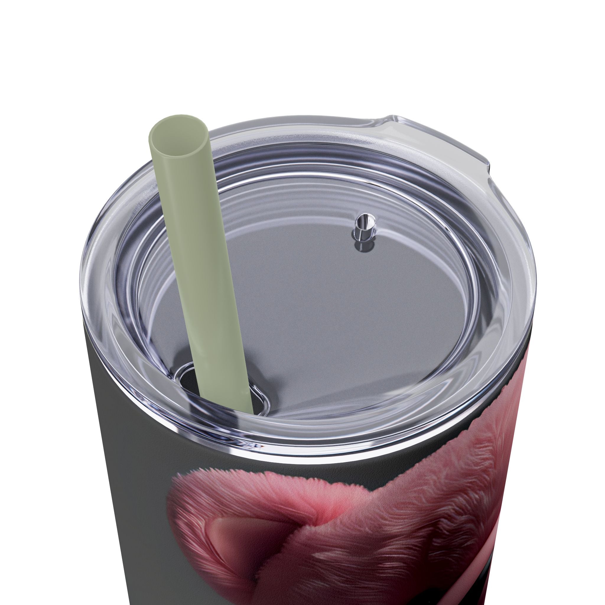 Tumbler with Straw - Valentine's Day Teddy Bears Design