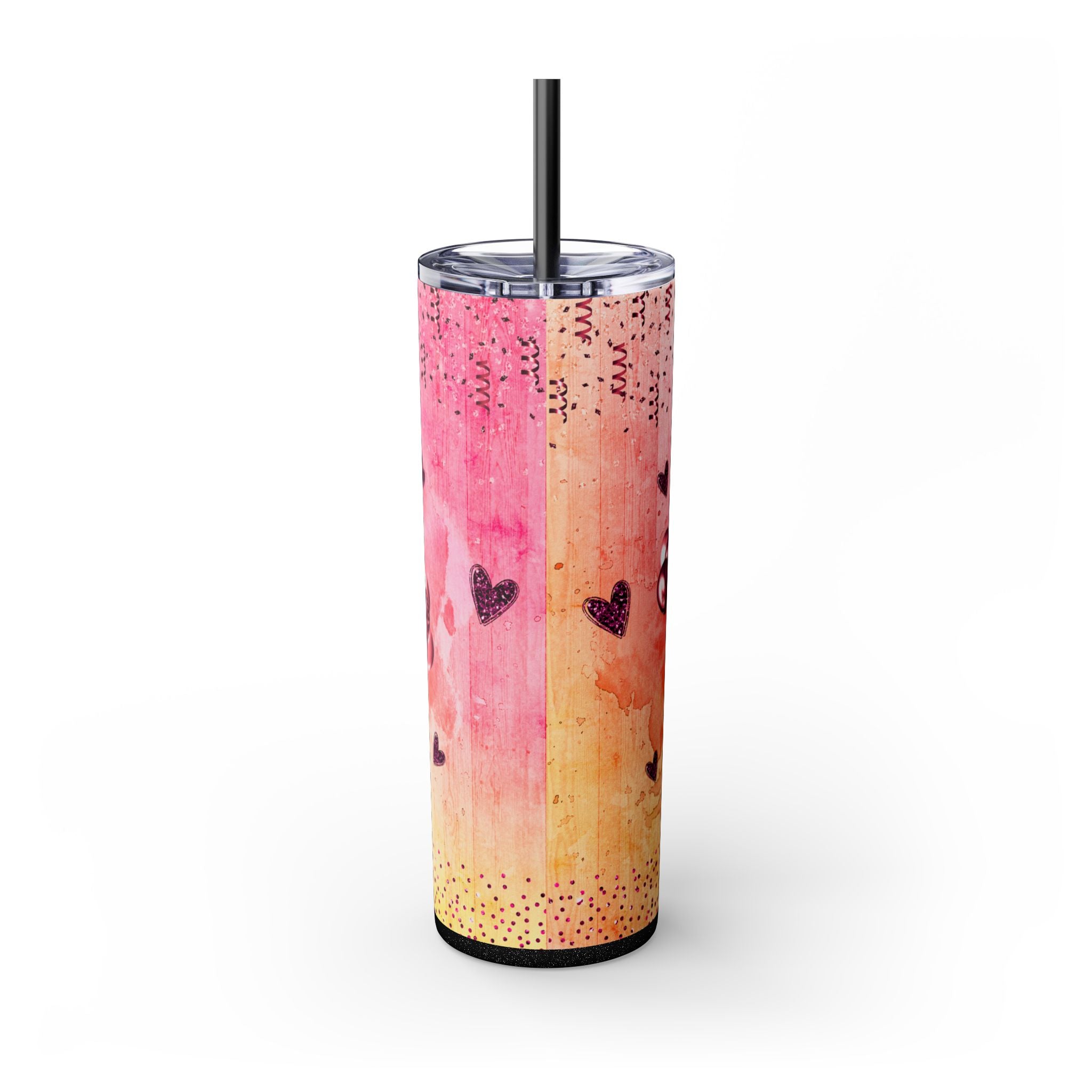 Tumbler Mug - Mama Valentine Skinny Tumbler with Straw, 20oz
