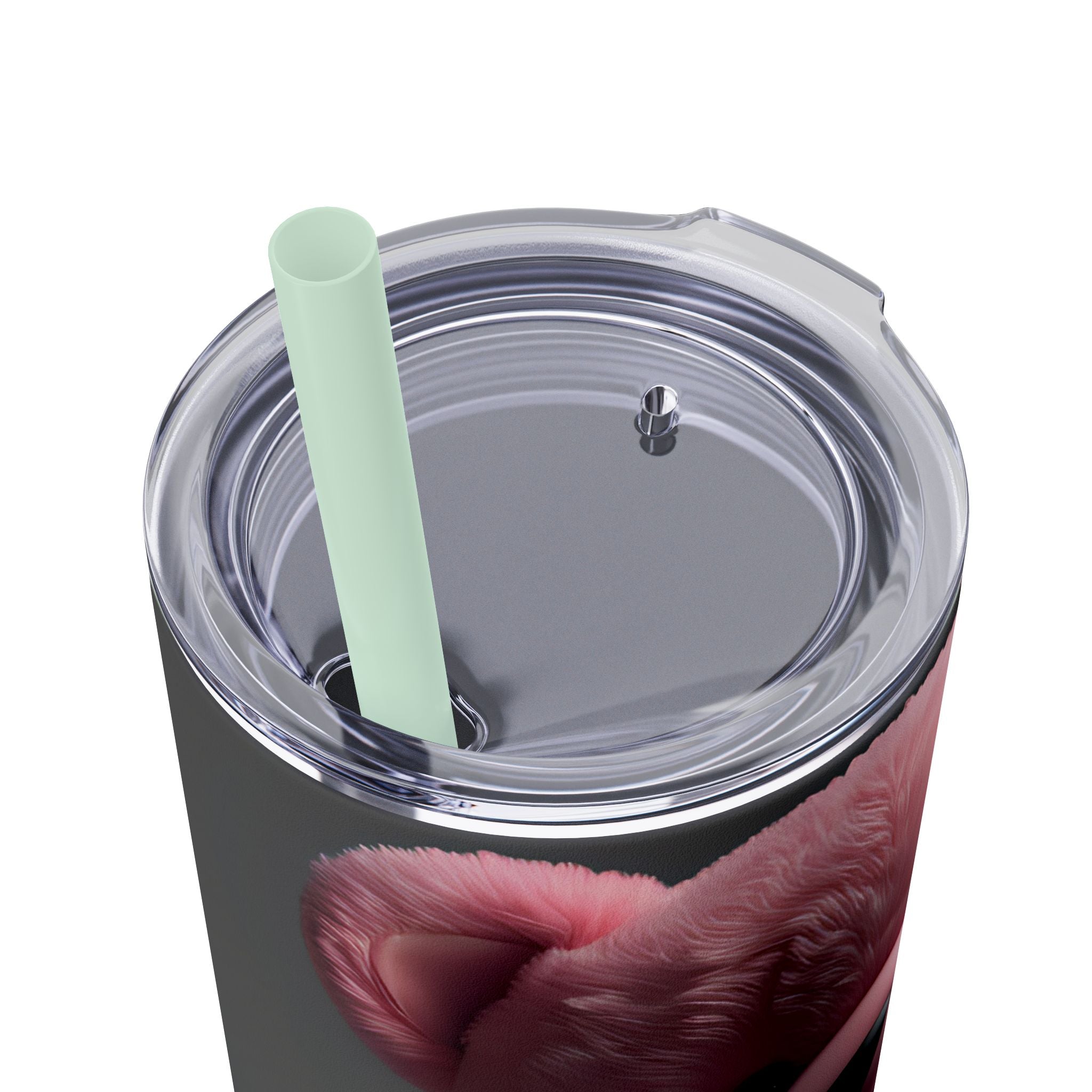 Tumbler with Straw - Valentine's Day Teddy Bears Design