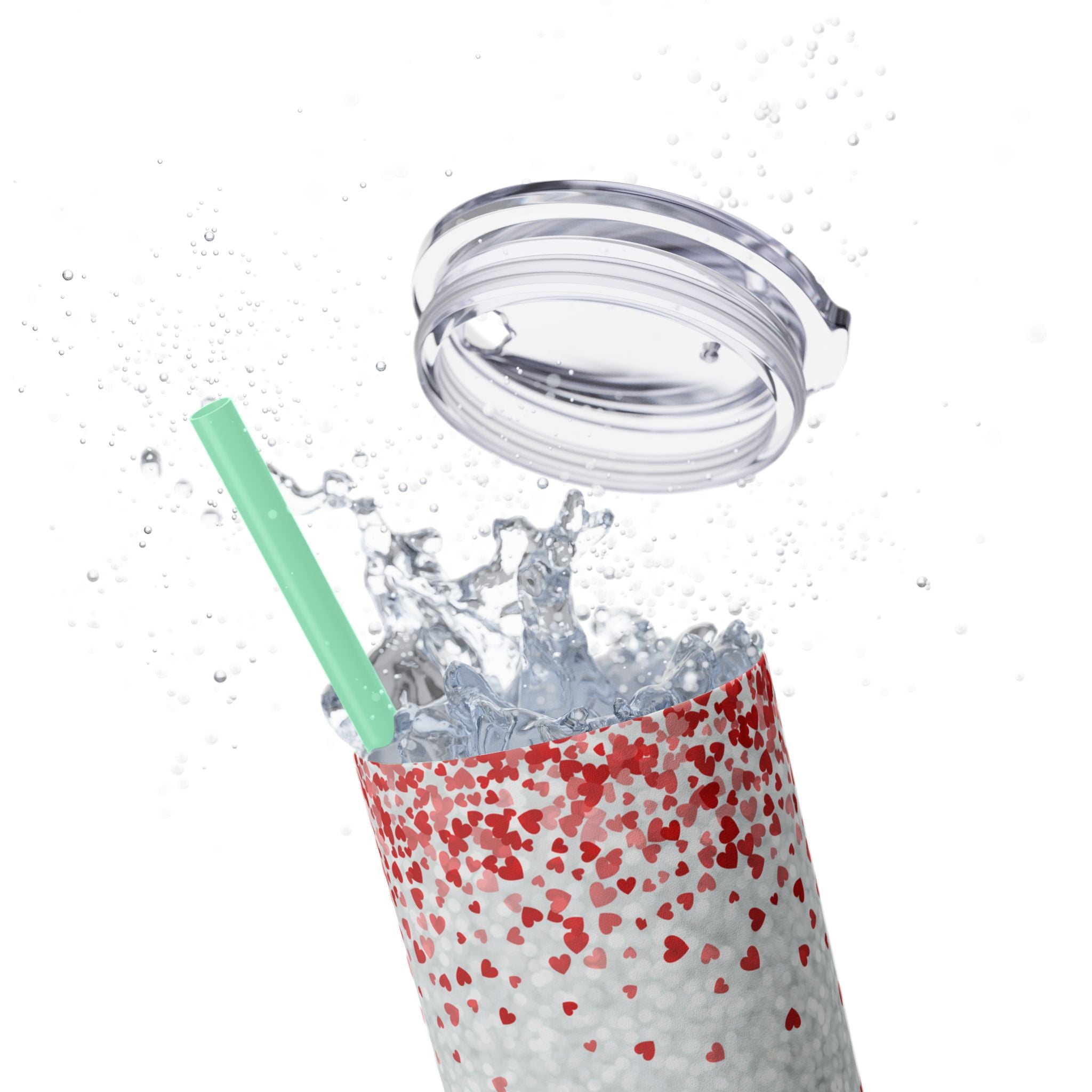 Tumbler with Straw, 20oz - Coffee My Valentine Skinny Tumbler