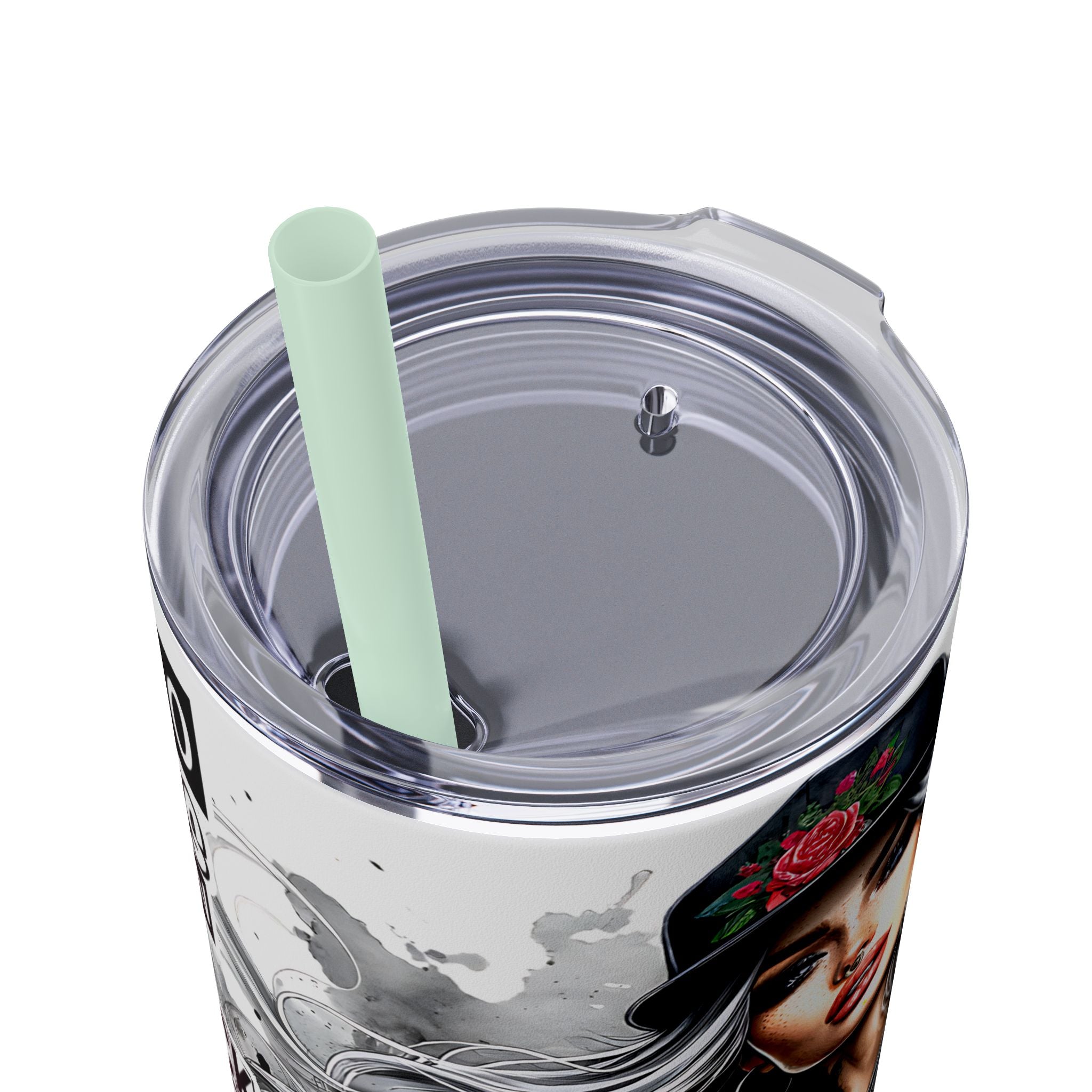 Tumbler Wrap, Badass Funny Design, 20oz Skinny Tumbler with Straw