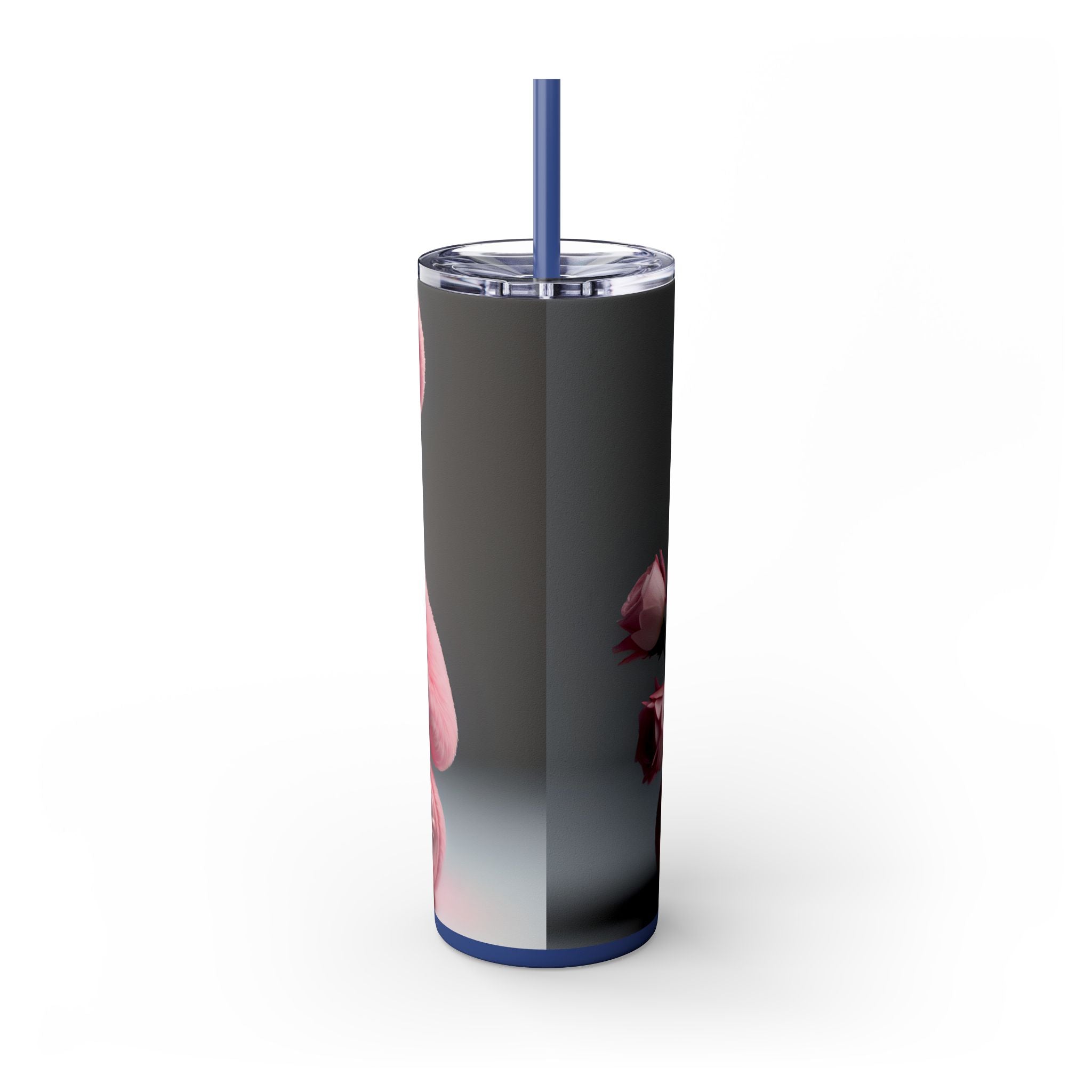 Tumbler with Straw - Valentine's Day Teddy Bears Design