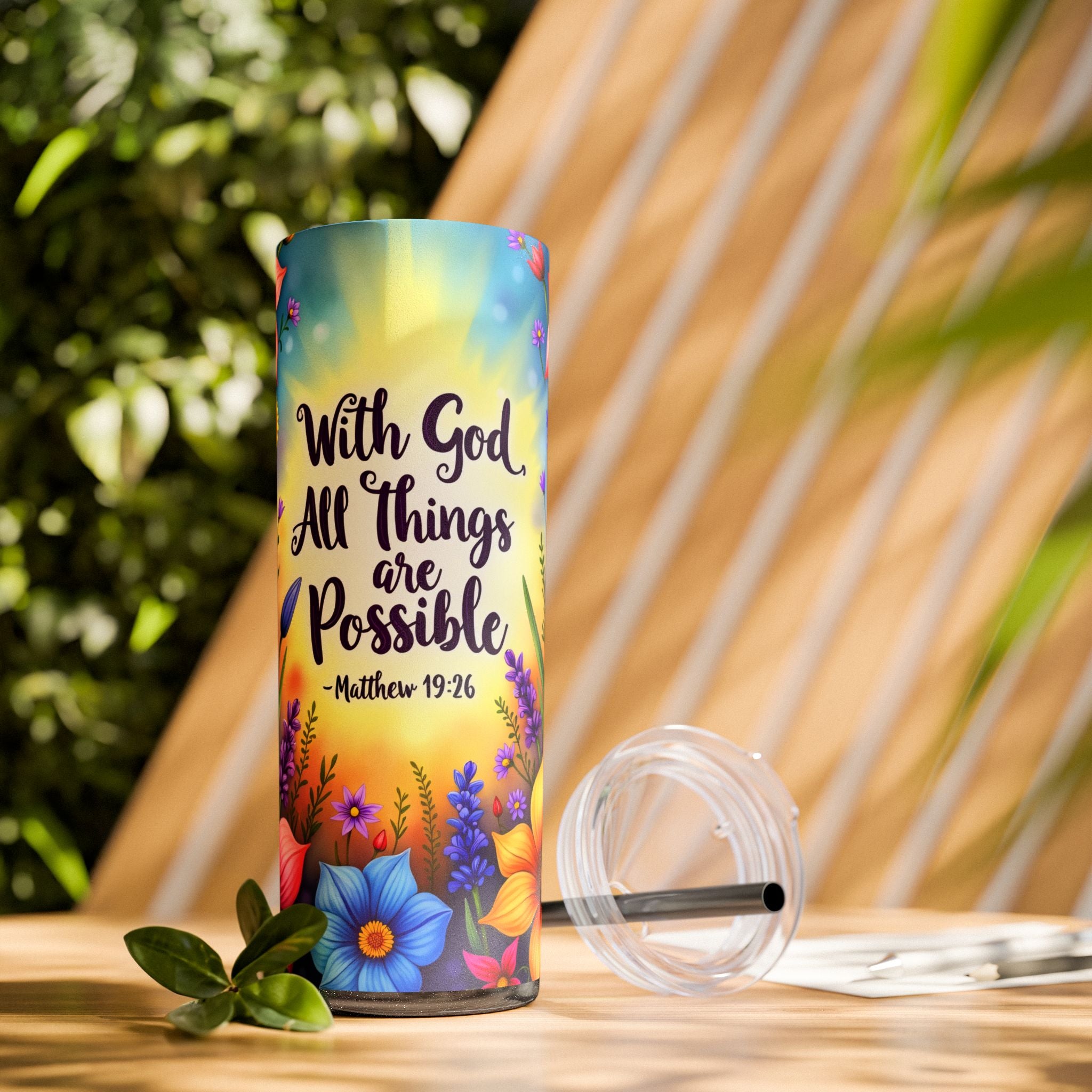 Skinny Tumbler with Straw, 20oz