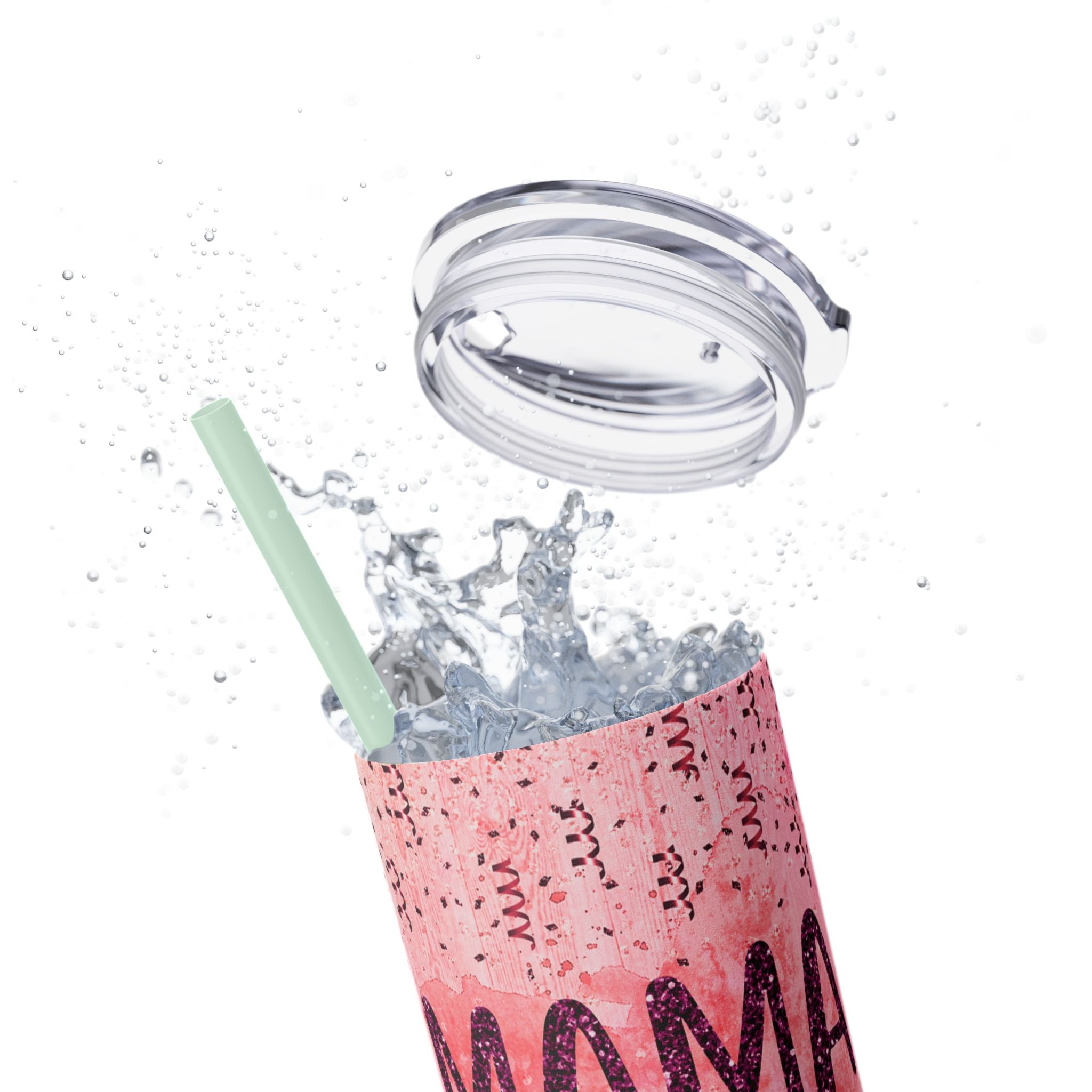 Tumbler Mug - Mama Valentine Skinny Tumbler with Straw, 20oz