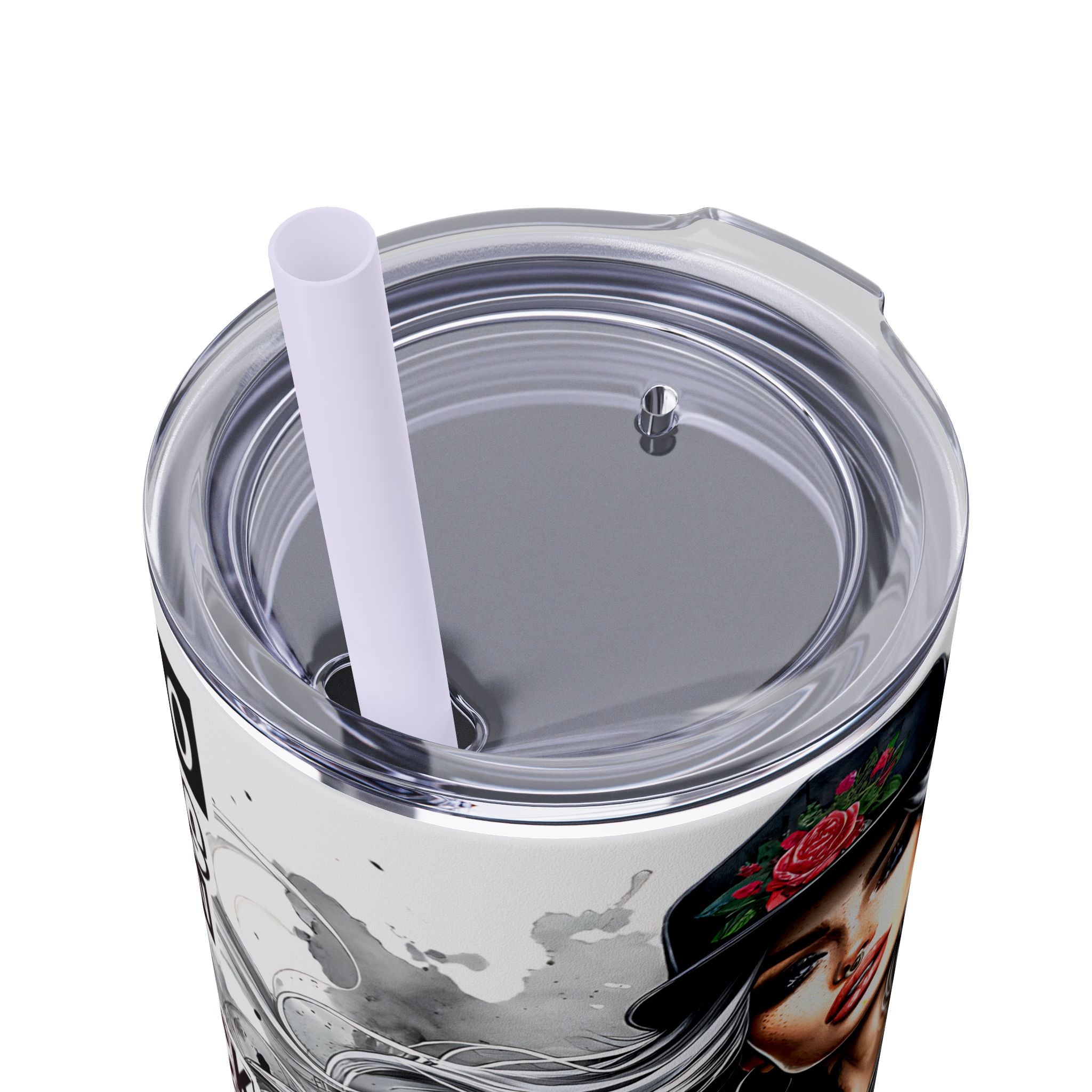Tumbler Wrap, Badass Funny Design, 20oz Skinny Tumbler with Straw