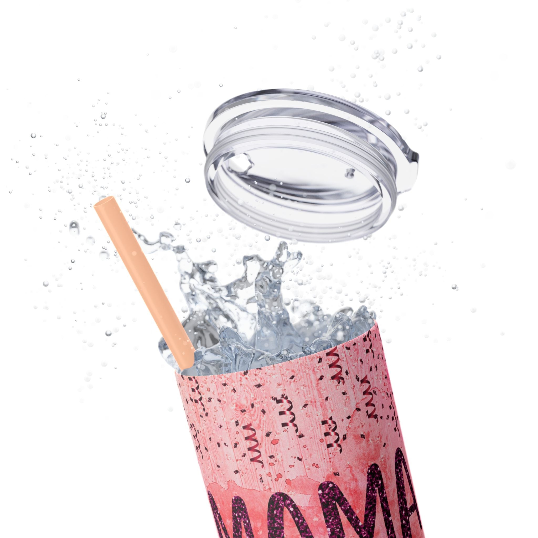 Tumbler Mug - Mama Valentine Skinny Tumbler with Straw, 20oz