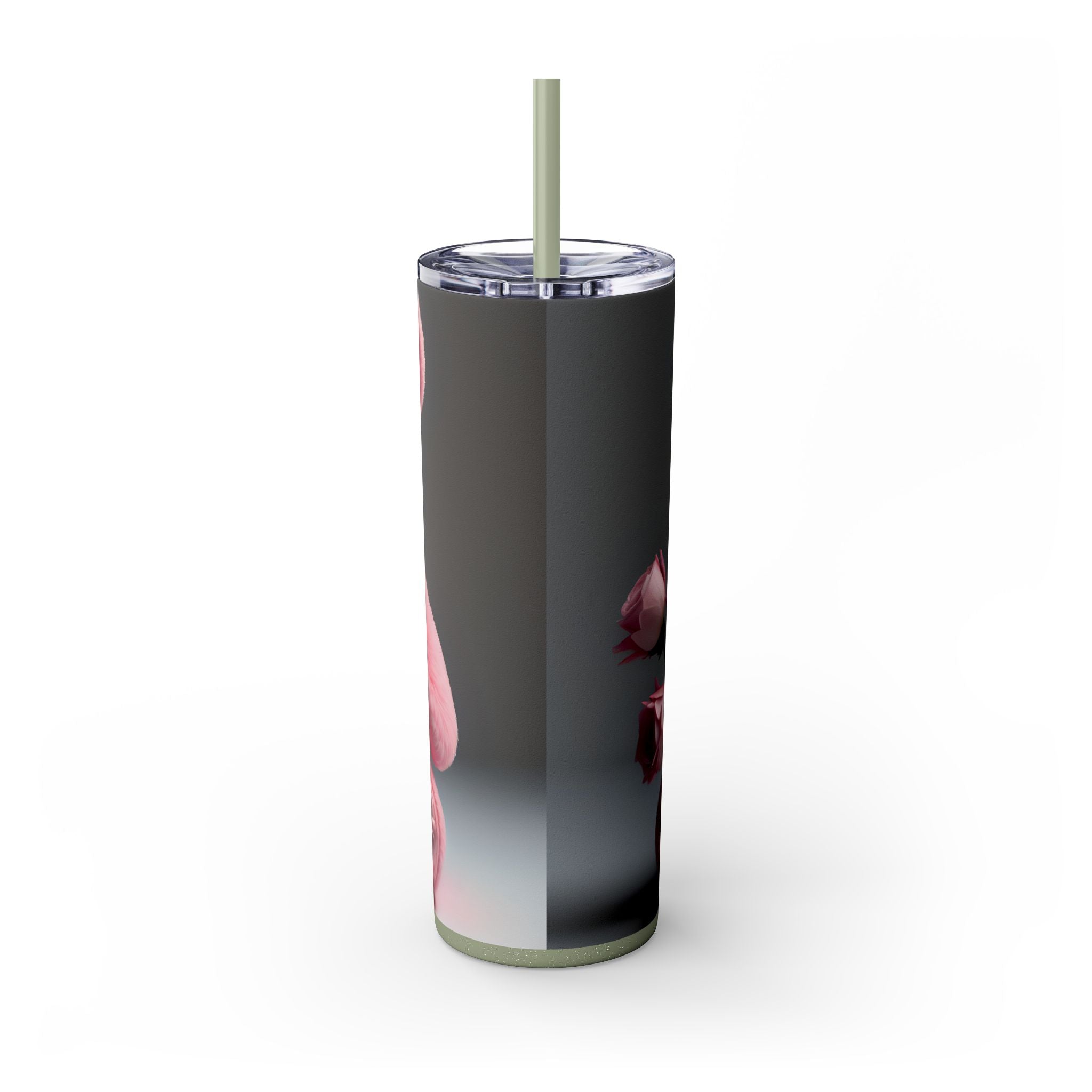 Tumbler with Straw - Valentine's Day Teddy Bears Design