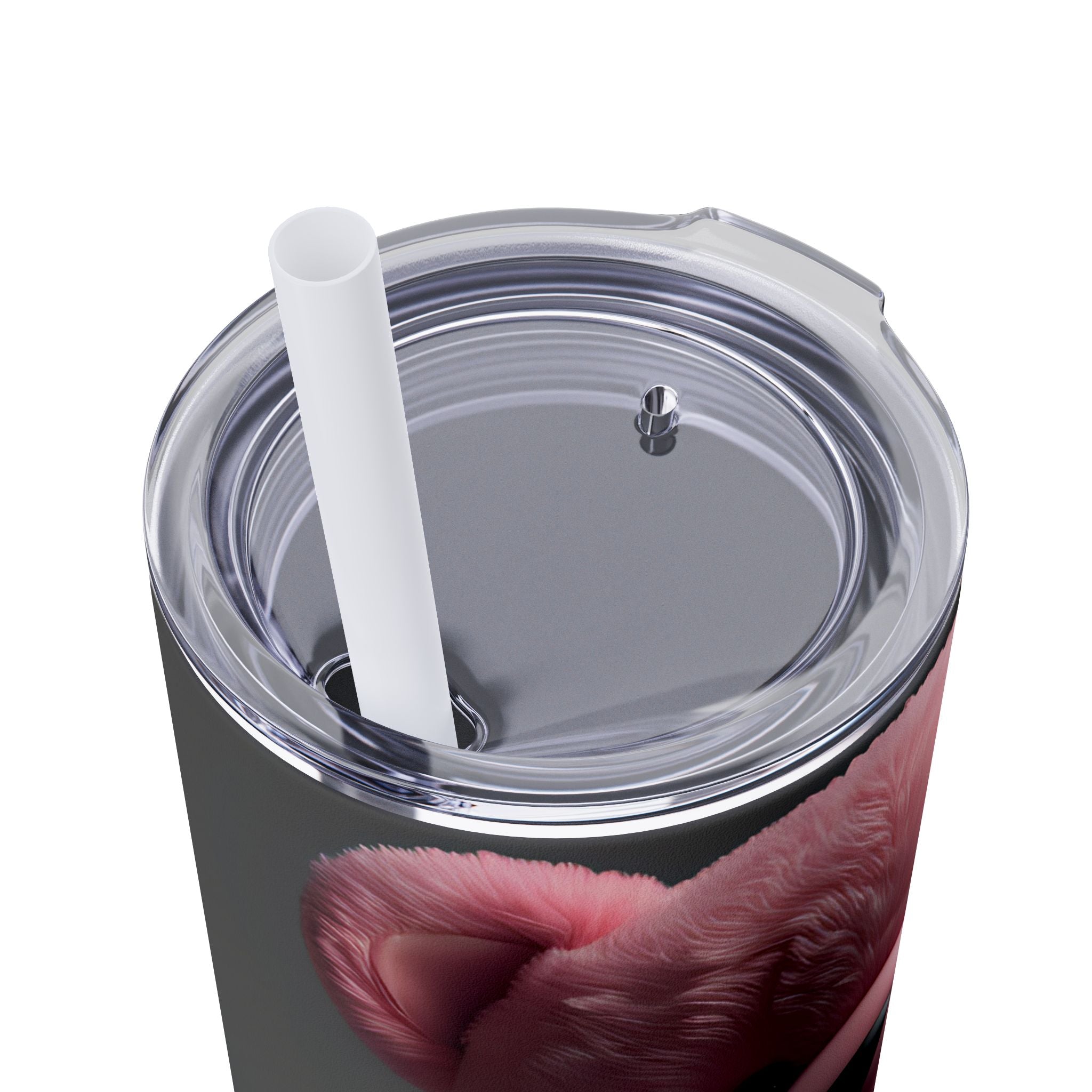 Tumbler with Straw - Valentine's Day Teddy Bears Design